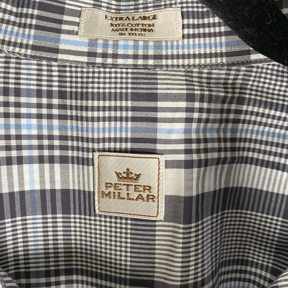PETER MILLAR plaid button down shirt XL